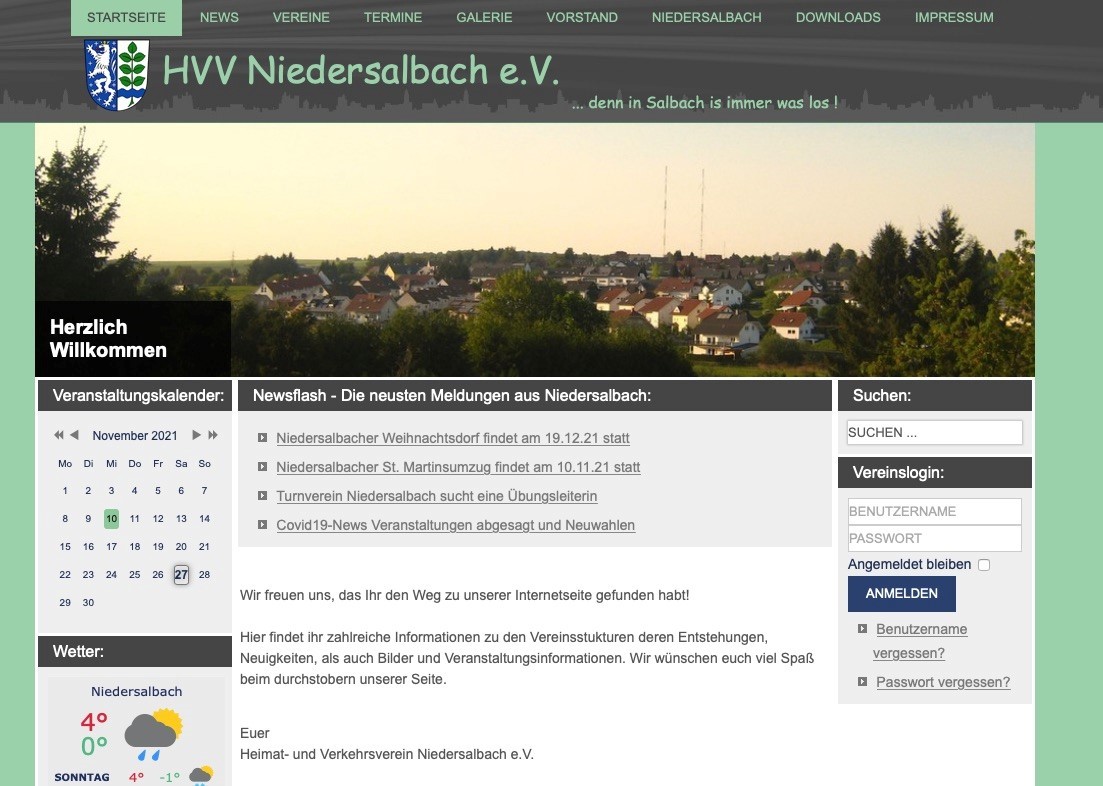 Website HVV Niedersalbach